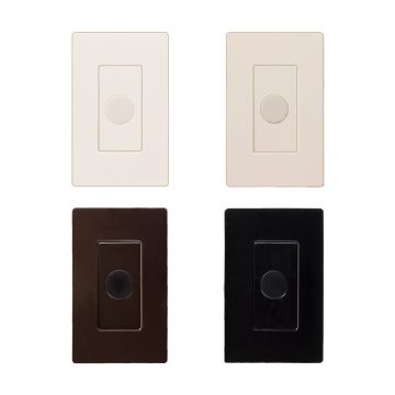 Screwless In Wall Knob Style Decora Wall Plates For SLK Volume Controls - Black, Brown, Bone, Almond